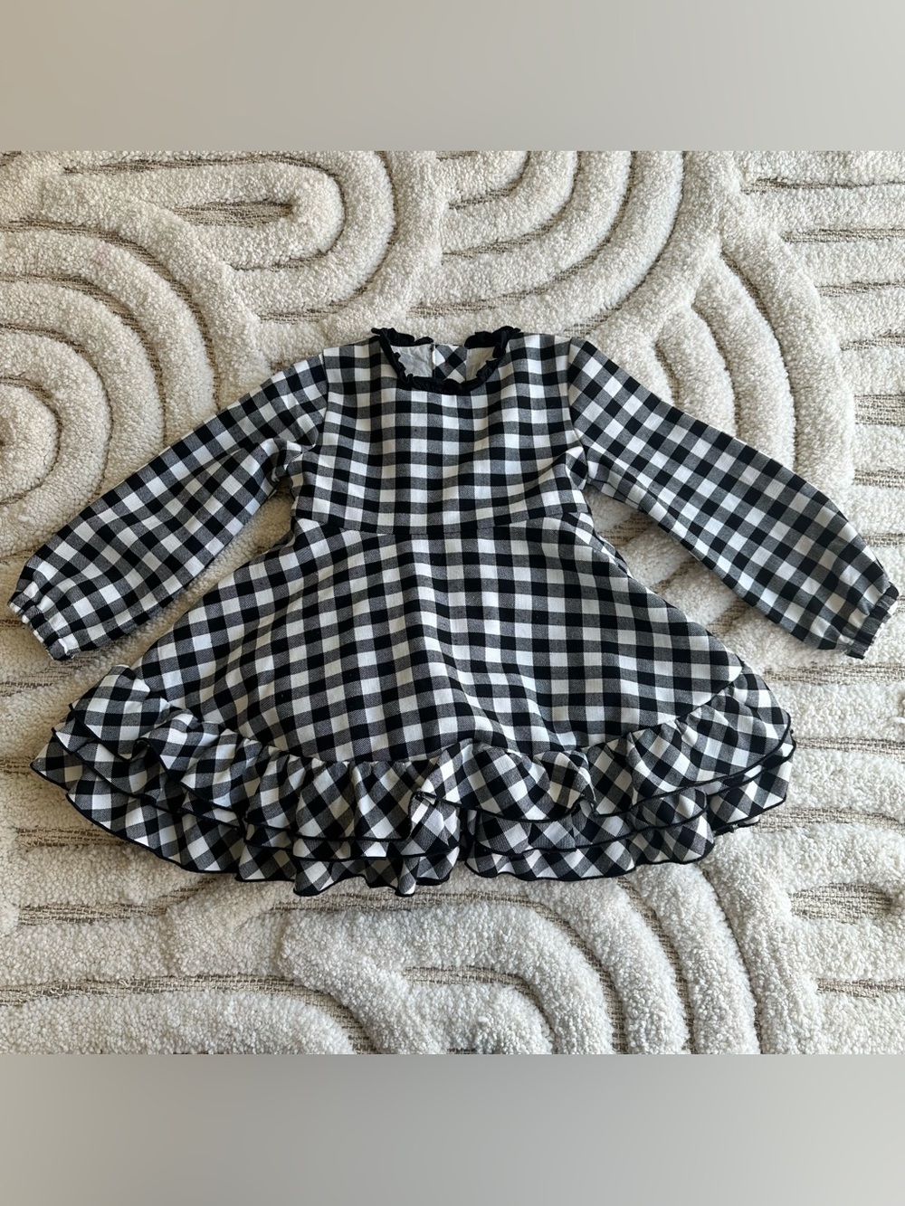 Sweet Honey Plaid Checkered Ruffle Twirl Dress | Size 3T
